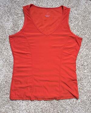 Nike Women's Dri-FIT V-Neck Tennis Active Tank Top Orange Size Medium
